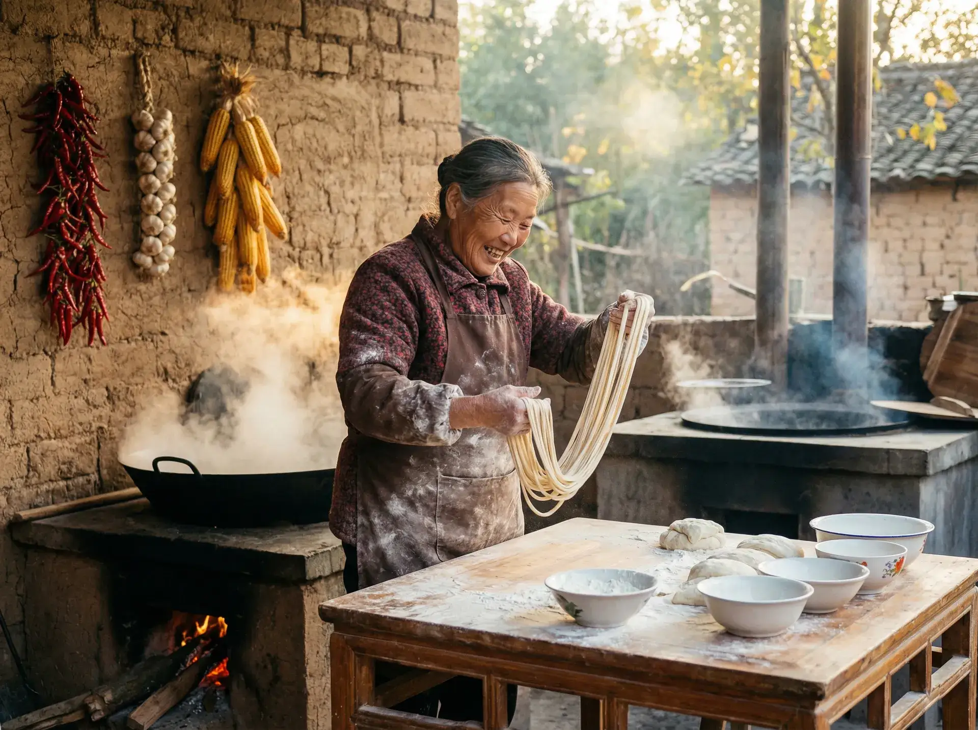 农家大嫂手擀面 - 麻豆传媒在线观看 乡村美食